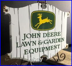 Vintage John Deere 12 Porcelain Tractor Sign Lawn Garden Equipment