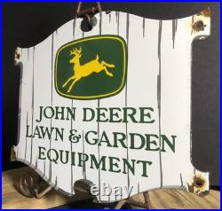 Vintage John Deere 12 Porcelain Tractor Sign Lawn Garden Equipment