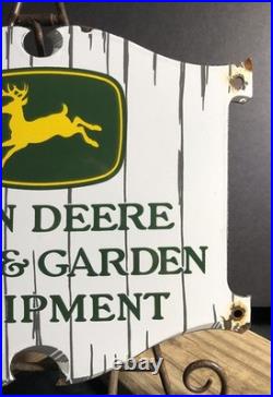 Vintage John Deere 12 Porcelain Tractor Sign Lawn Garden Equipment