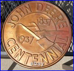 Vintage John Deere 1837-1937 Centennial Medallions Copper Pennies Wall Plaque