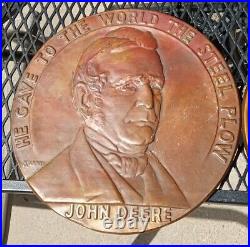Vintage John Deere 1837-1937 Centennial Medallions Copper Pennies Wall Plaque