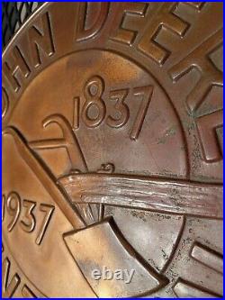 Vintage John Deere 1837-1937 Centennial Medallions Copper Pennies Wall Plaque