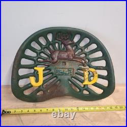 Vintage John Deere 1847 Cast Iron Tractor Seat Farm Decor Retro Sign 15 X 12