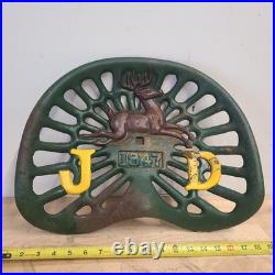 Vintage John Deere 1847 Cast Iron Tractor Seat Farm Decor Retro Sign 15 X 12