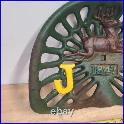 Vintage John Deere 1847 Cast Iron Tractor Seat Farm Decor Retro Sign 15 X 12
