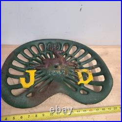 Vintage John Deere 1847 Cast Iron Tractor Seat Farm Decor Retro Sign 15 X 12