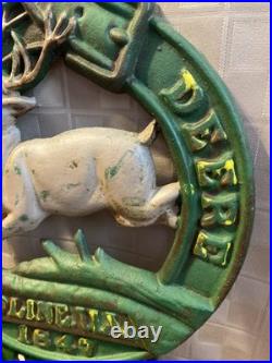 Vintage John? Deere 1847-Moline IL-Cast-Iron Wall Pocket Mailbox/Letter Holder