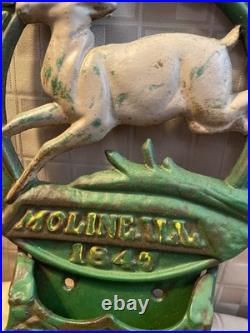 Vintage John? Deere 1847-Moline IL-Cast-Iron Wall Pocket Mailbox/Letter Holder