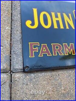 Vintage John Deere 18 Porcelain Metal Farm Implements Gas Oil Tractor Ad Sign