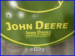 Vintage John Deere 1952 DSP Round Porcelain Sign GAS OIL COLA SODA