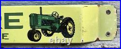 Vintage John Deere 32 Door Push Bar Porcelain Sign Gas Oil Tractor Farm Farming