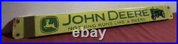 Vintage John Deere 32 Porcelain Sign Store Door Push Bar Tractor Farm Gas Oil