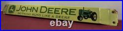 Vintage John Deere 32 Porcelain Sign Store Door Push Bar Tractor Farm Gas Oil
