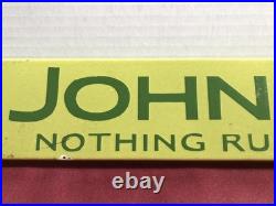 Vintage John Deere 32 Porcelain Sign Store Door Push Bar Tractor Farm Gas Oil