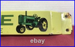 Vintage John Deere 32 Porcelain Sign Store Door Push Bar Tractor Farm Gas Oil