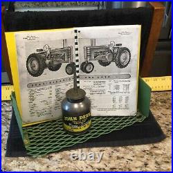 Vintage John Deere A Tractor Tool Box, Operators Manual (copy) & Vintage Oil Can