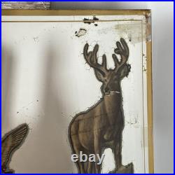 Vintage John Deere Advertising Mirror Northwood, N. Dak. Power Equipment 1930s