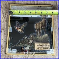 Vintage John Deere Advertising Mirror Northwood, N. Dak. Power Equipment 1930s