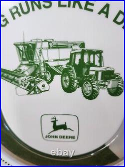 Vintage John Deere Advertising Thermometer tractor implement dealer JD sign
