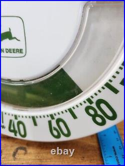 Vintage John Deere Advertising Thermometer tractor implement dealer JD sign