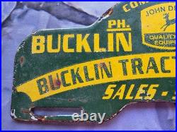 Vintage John Deere Bucklin Kansas License Plate Topper, Farm Equipment 11×4