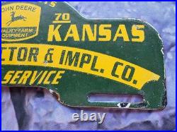 Vintage John Deere Bucklin Kansas License Plate Topper, Farm Equipment 11×4
