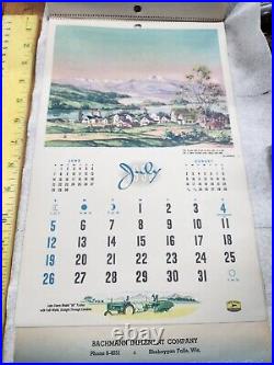 Vintage John Deere Calendar 1953 Tractor Implement Dealer JD farm advertising
