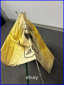 Vintage John Deere Canvas Tractor Umbrella Farm Advertising Antique Complete