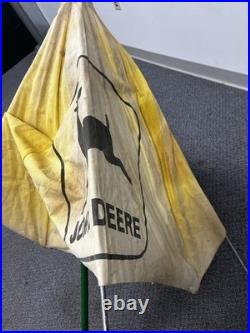 Vintage John Deere Canvas Tractor Umbrella Farm Advertising Antique Complete