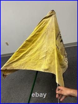 Vintage John Deere Canvas Tractor Umbrella Farm Advertising Antique Complete