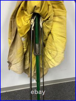 Vintage John Deere Canvas Tractor Umbrella Farm Advertising Antique Complete