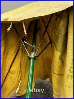 Vintage John Deere Canvas Tractor Umbrella Farm Advertising Antique Complete