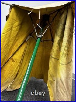 Vintage John Deere Canvas Tractor Umbrella Farm Advertising Antique Complete