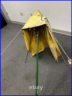Vintage John Deere Canvas Tractor Umbrella Farm Advertising Antique Complete