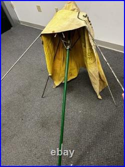 Vintage John Deere Canvas Tractor Umbrella Farm Advertising Antique Complete