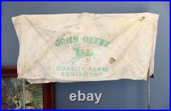 Vintage John Deere Canvas Tractor Umbrella Farm Equipment Advertising sign