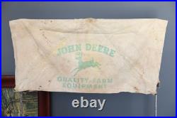 Vintage John Deere Canvas Tractor Umbrella Farm Equipment Advertising sign