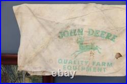 Vintage John Deere Canvas Tractor Umbrella Farm Equipment Advertising sign