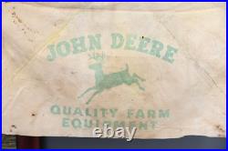 Vintage John Deere Canvas Tractor Umbrella Farm Equipment Advertising sign