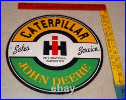 Vintage John Deere Caterpillar International Harvester Porcelain Metal Gas Sign