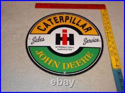 Vintage John Deere Caterpillar International Harvester Porcelain Metal Gas Sign