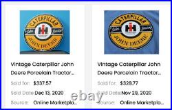 Vintage John Deere Caterpillar International Harvester Porcelain Metal Gas Sign