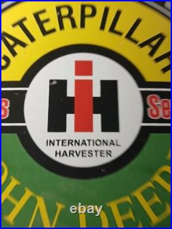 Vintage John Deere Caterpillar International Harvester Porcelain Metal Gas Sign