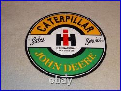 Vintage John Deere Caterpillar International Harvester Porcelain Metal Gas Sign