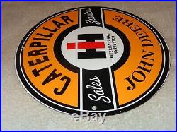 Vintage John Deere Caterpillar International Harvester Porcelain Metal Gas Sign
