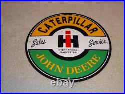 Vintage John Deere Caterpillar International Harvester Porcelain Metal Gas Sign