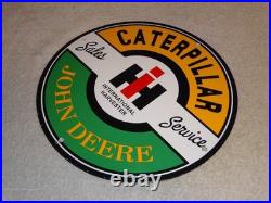 Vintage John Deere Caterpillar International Harvester Porcelain Metal Gas Sign