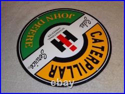 Vintage John Deere Caterpillar International Harvester Porcelain Metal Gas Sign