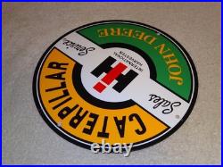 Vintage John Deere Caterpillar International Harvester Porcelain Metal Gas Sign