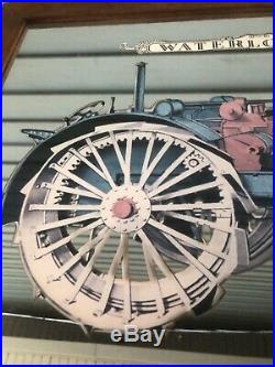 Vintage John Deere Dealer Advertising Mirror Sign Tractor Waterloo Boy Kerosene